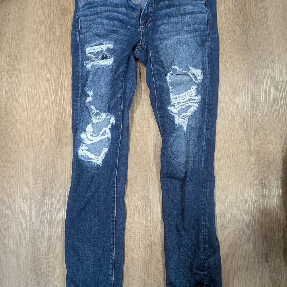 Distressed American Eagle Blue Women's Jeans
